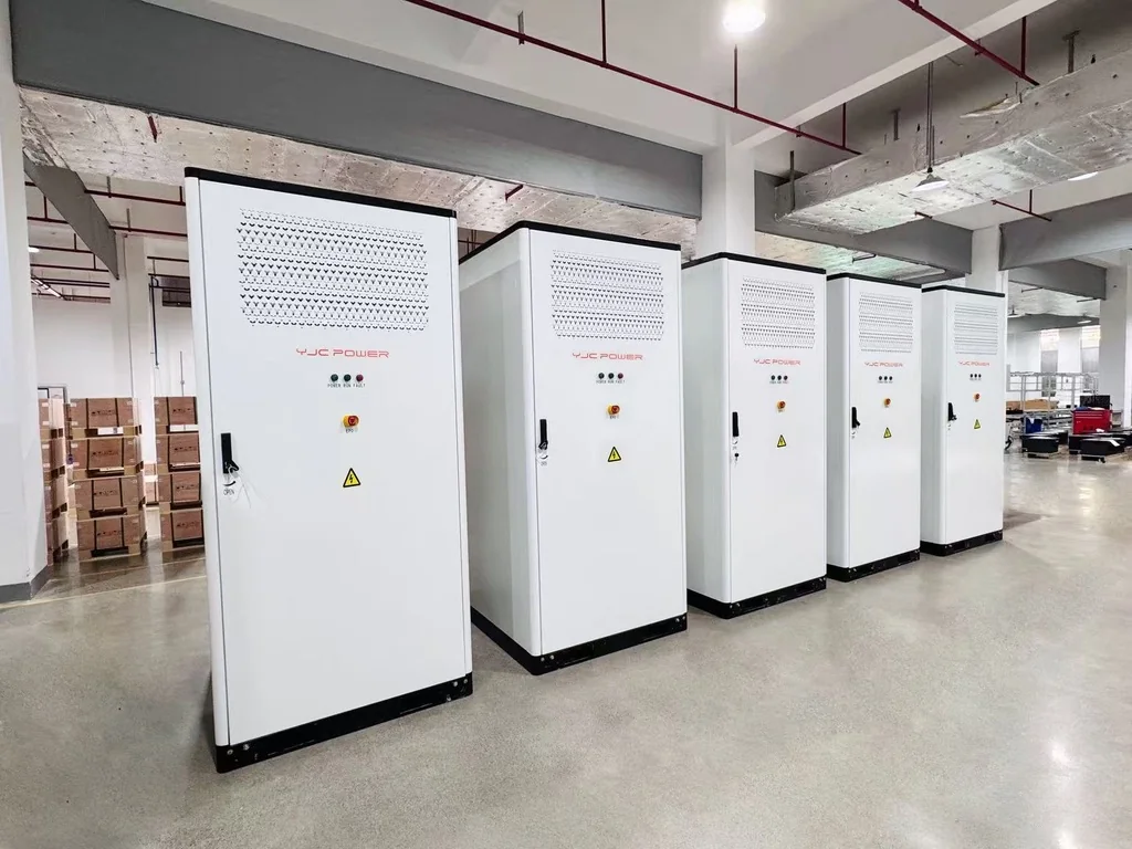 Row of YJC C&I cabinets at the factory