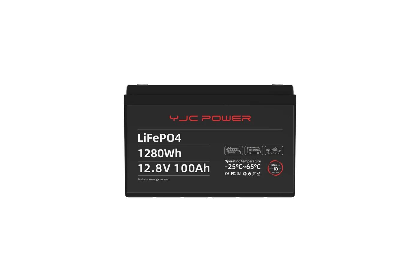 YJC Power 12.8 V LiFePO4 battery for IPS and UPS backup systems