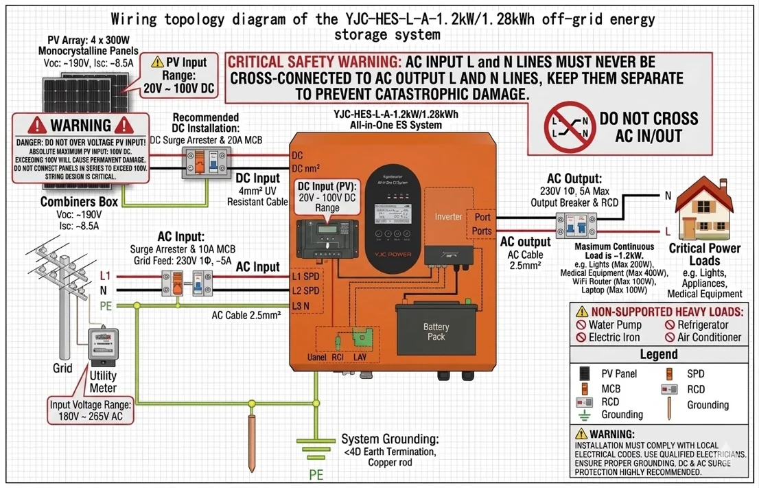 Wiring topology diagram of the 1.2 kW powerbox