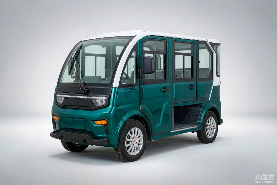YJC Tuk-Tuk P7 electric passenger auto-rickshaw, three-quarter front view