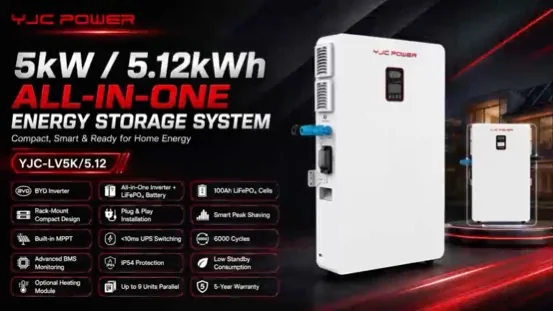 YJC-LV5K/5.12 5 kW 5.12 kWh অল-ইন-ওয়ান এনার্জি স্টোরেজ সিস্টেমের ভিডিও কভার
