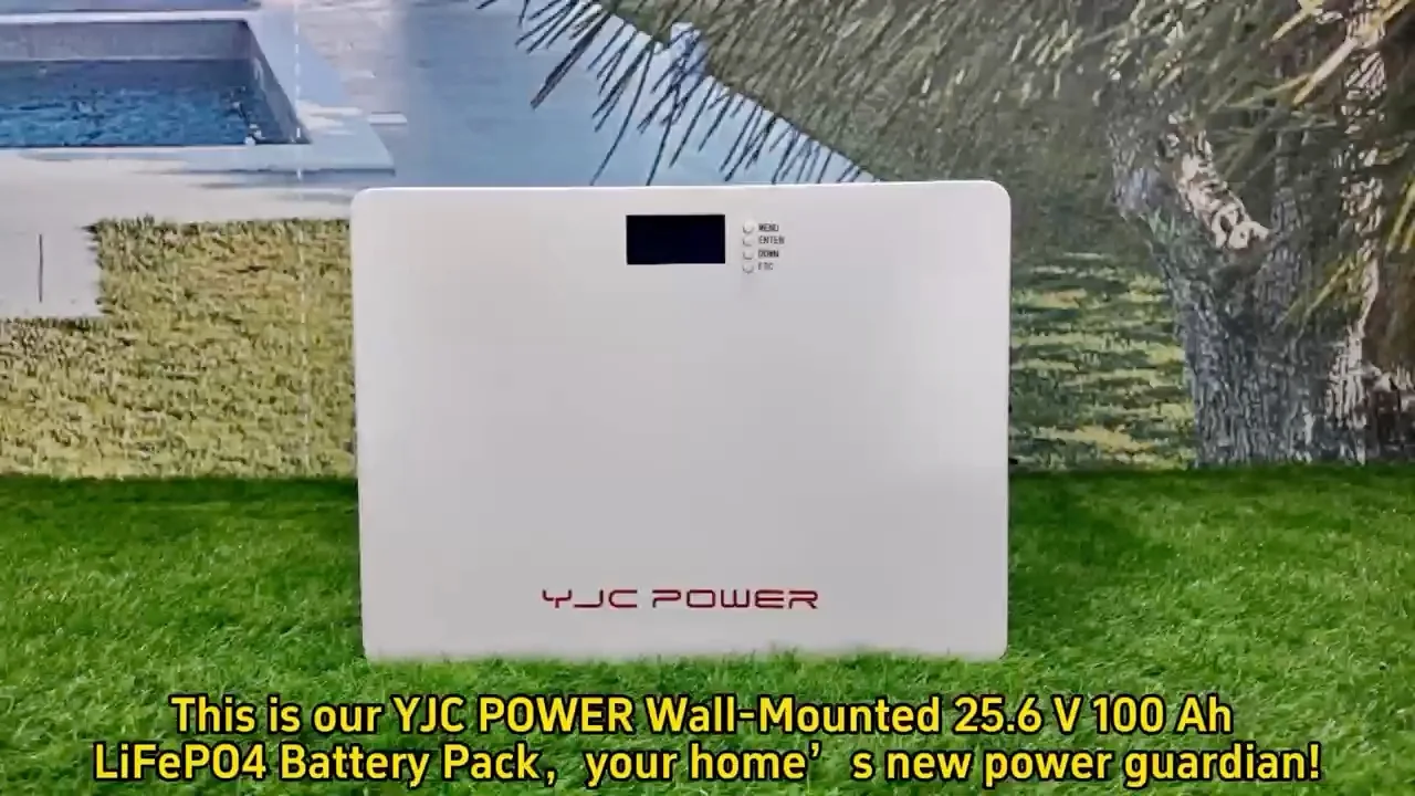 YJC Power ওয়াল-মাউন্টেড 25.6 V 100 Ah LiFePO4 ব্যাটারি প্যাকের ভিডিও কভার